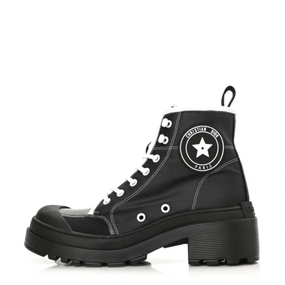CHRISTIAN DIOR Technical Fabric D-Rise Low Boots 37.5 Black - Picture 2 of 11